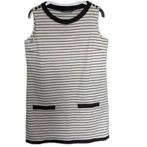 Zara Striped Shift Dress Size Small Sailor 60s Retro Summer Nautical Sleeveless